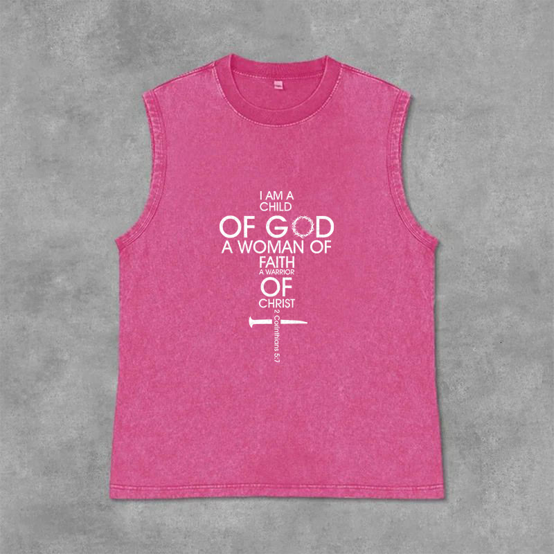 Christianartworkshop Kind Gottes, Frau des Glaubens, Unisex-Tanktop (gewaschen) - Rosa - 2XL - image 13