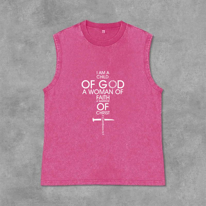 Christianartworkshop Kind Gottes, Frau des Glaubens, Unisex-Tanktop (gewaschen) - Rosa - 2XL - image 13