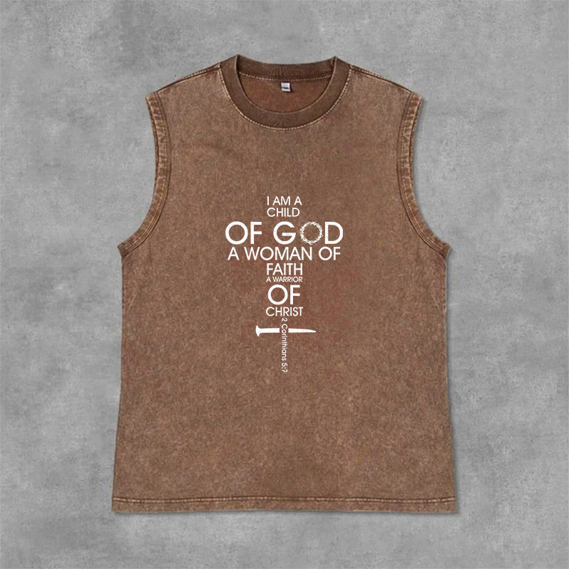 Christianartworkshop Kind Gottes, Frau des Glaubens, Unisex-Tanktop (gewaschen) - Braun - 2XL - image 7