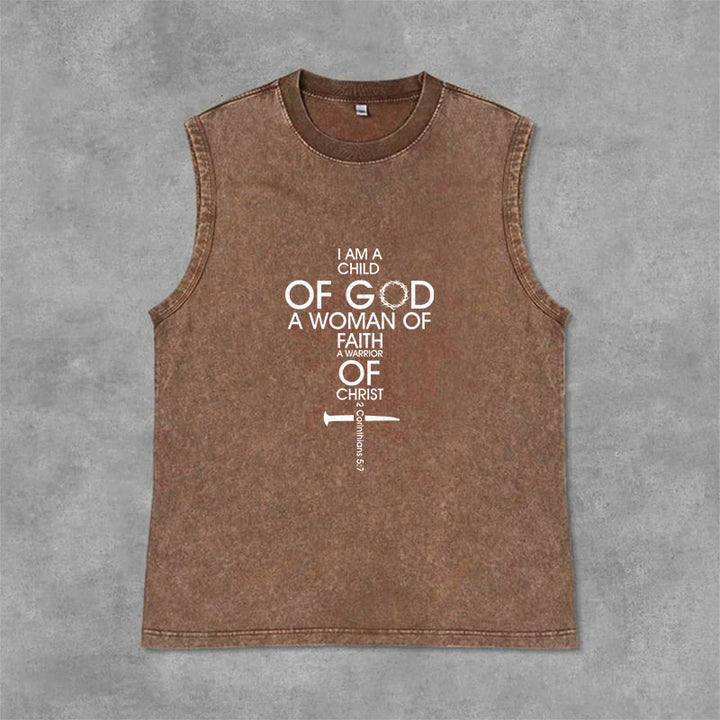 Christianartworkshop Kind Gottes, Frau des Glaubens, Unisex-Tanktop (gewaschen) - Braun - 2XL - image 7
