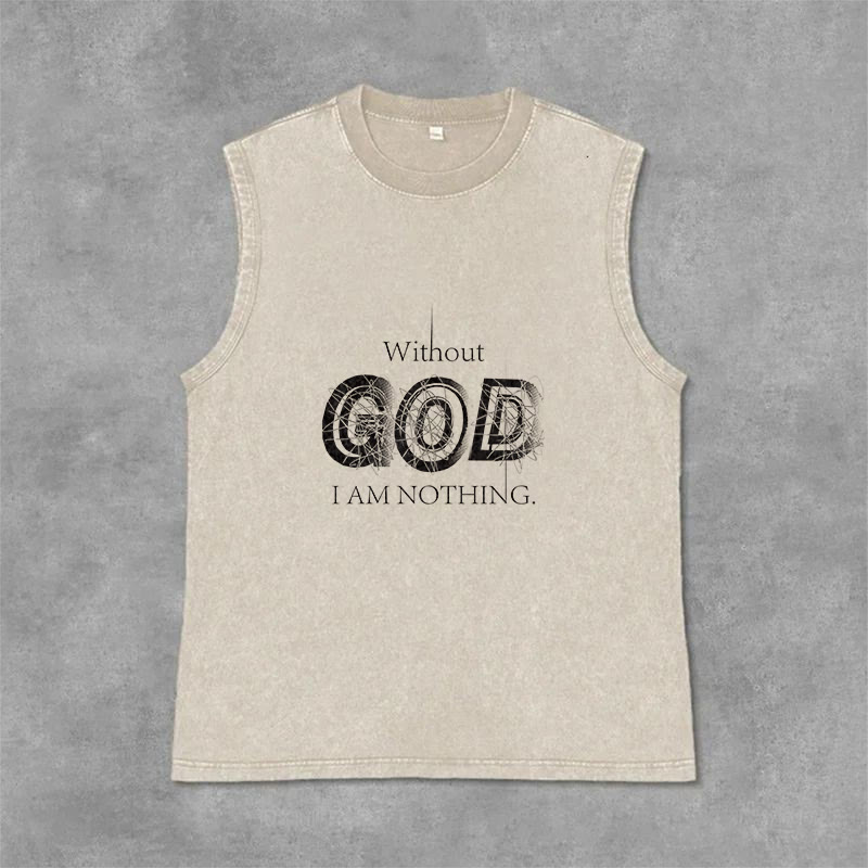 Christianartworkshop Ohne Gott bin ich nichts Unisex-Tanktop - Beige - 2XL - image 9