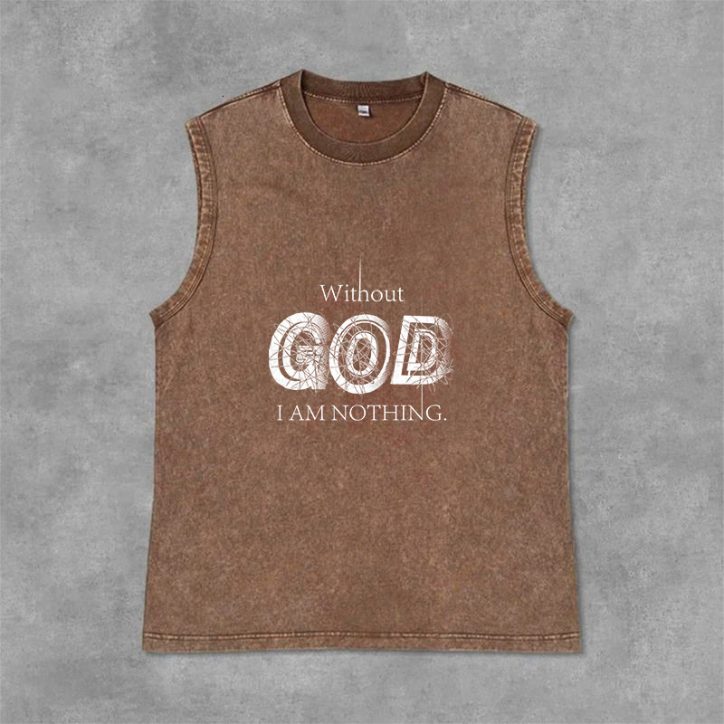 Christianartworkshop Ohne Gott bin ich nichts Unisex-Tanktop - Braun - 2XL - image 6
