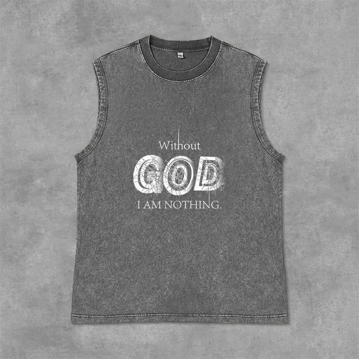 Christianartworkshop Ohne Gott bin ich nichts Unisex-Tanktop - Grau - 2XL - image 3
