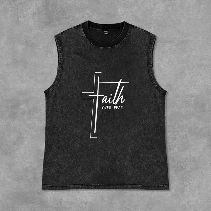 Christianartworkshop Handgeschriebenes Unisex-Tanktop „Glaube statt Angst“ - Schwarz - 2XL - image 3