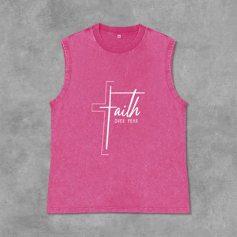 Christianartworkshop Handgeschriebenes Unisex-Tanktop mit dem Aufdruck „Glaube statt Angst“ - Rosa - 2XL - image 12