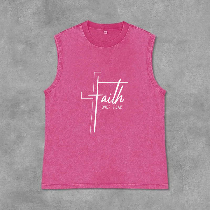 Christianartworkshop Handgeschriebenes Unisex-Tanktop mit dem Aufdruck „Glaube statt Angst“ - Rosa - 2XL - image 12