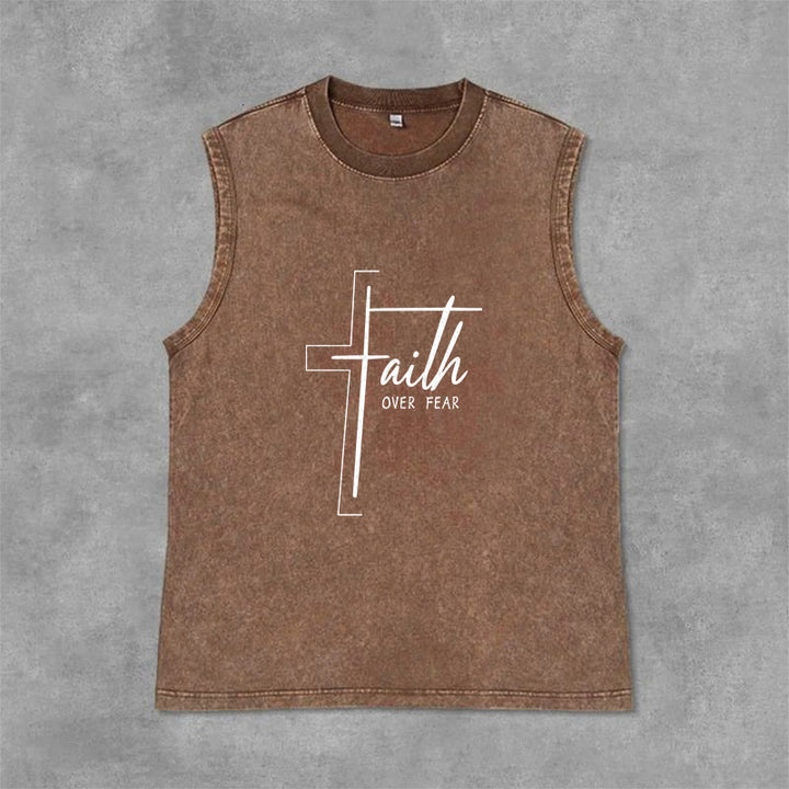 Christianartworkshop Handgeschriebenes Unisex-Tanktop „Glaube statt Angst“ - Braun - 2XL - image 6