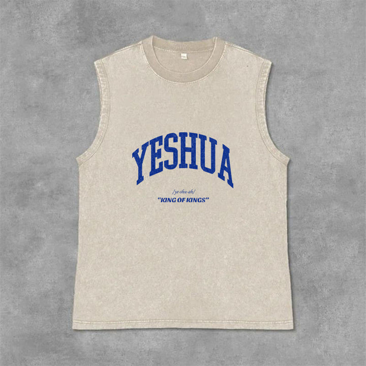Christianartworkshop Yeshua King Of Kings Unisex-Tanktop (gewaschen) - Beige - 2XL - image 0