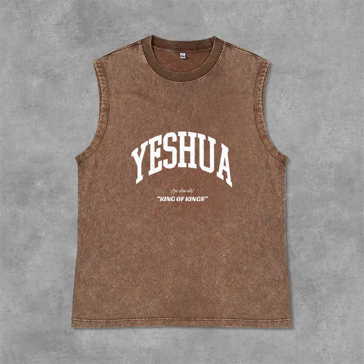 Christianartworkshop Yeshua King Of Kings Unisex-Tanktop (gewaschen) - Braun - 2XL - image 9