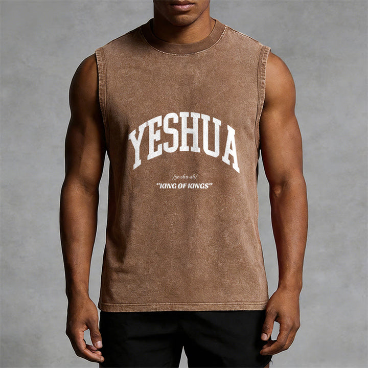 Christianartworkshop Yeshua King Of Kings Unisex Washed Tank Top - image 11