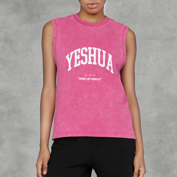 Christianartworkshop Yeshua King Of Kings Unisex Washed Tank Top - image 15