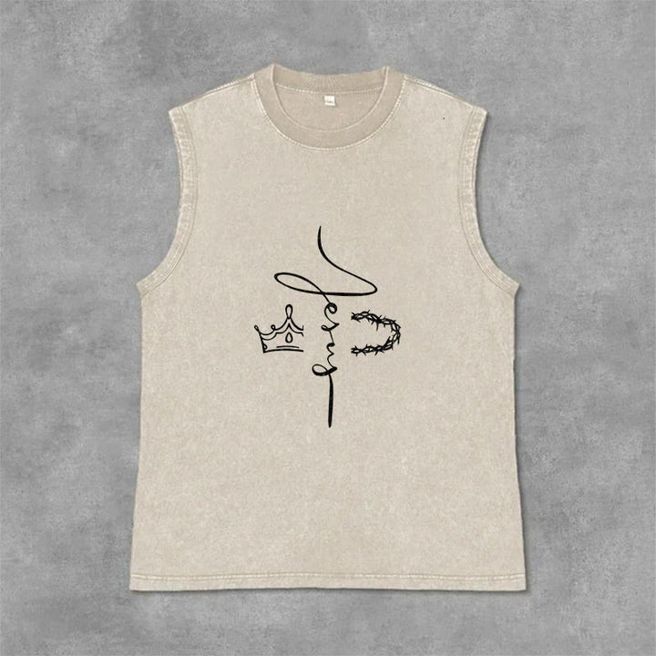 Christianartworkshop Jesus Dornenkrone Unisex-Tanktop - Beige - 2XL - image 9