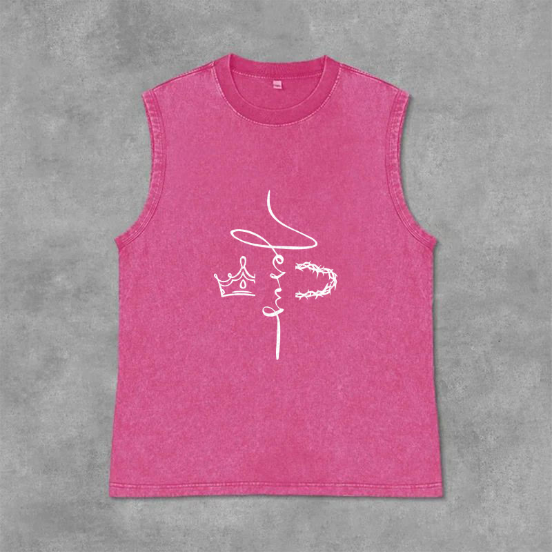Christianartworkshop Jesus Dornenkrone Unisex-Tanktop - Rosa - 2XL - image 12