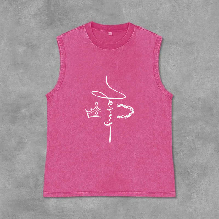 Christianartworkshop Jesus Dornenkrone Unisex-Tanktop - Rosa - 2XL - image 12