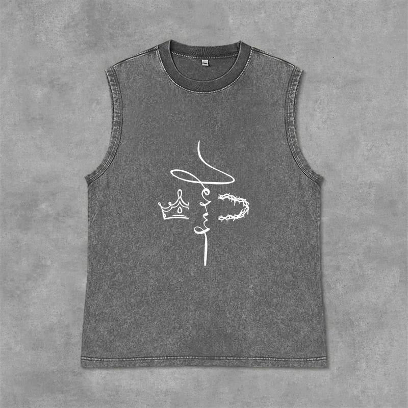 Christianartworkshop Jesus Dornenkrone Unisex-Tanktop - Grau - 2XL - image 0