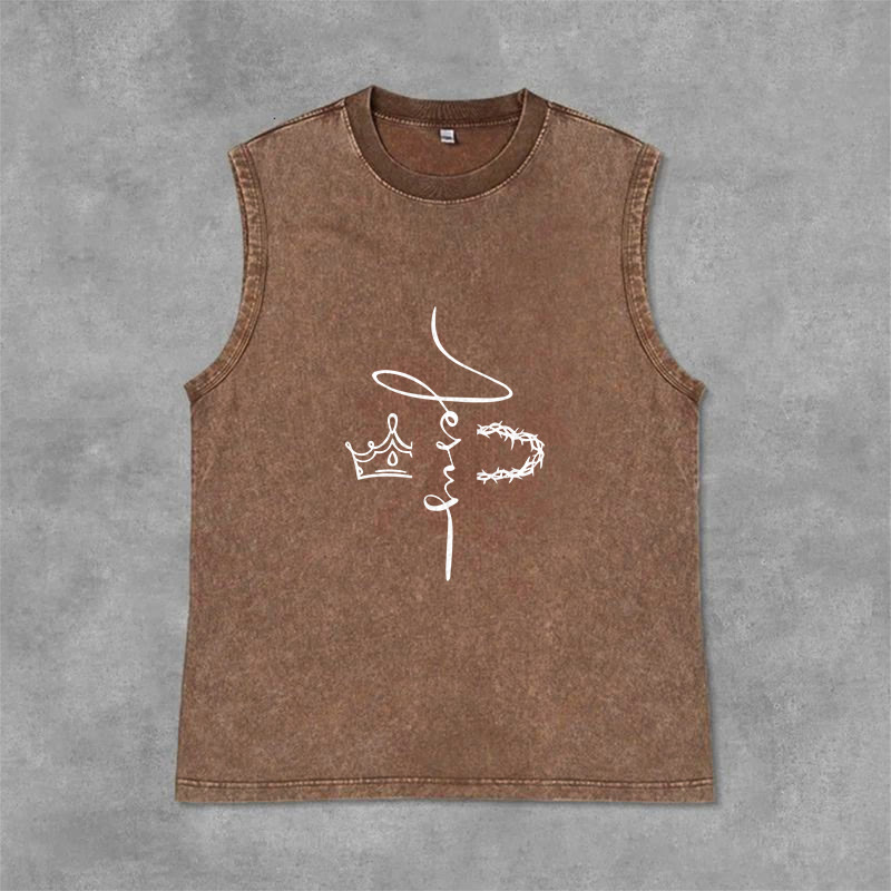 Christianartworkshop Jesus Dornenkrone Unisex-Tanktop - Braun - 2XL - image 6