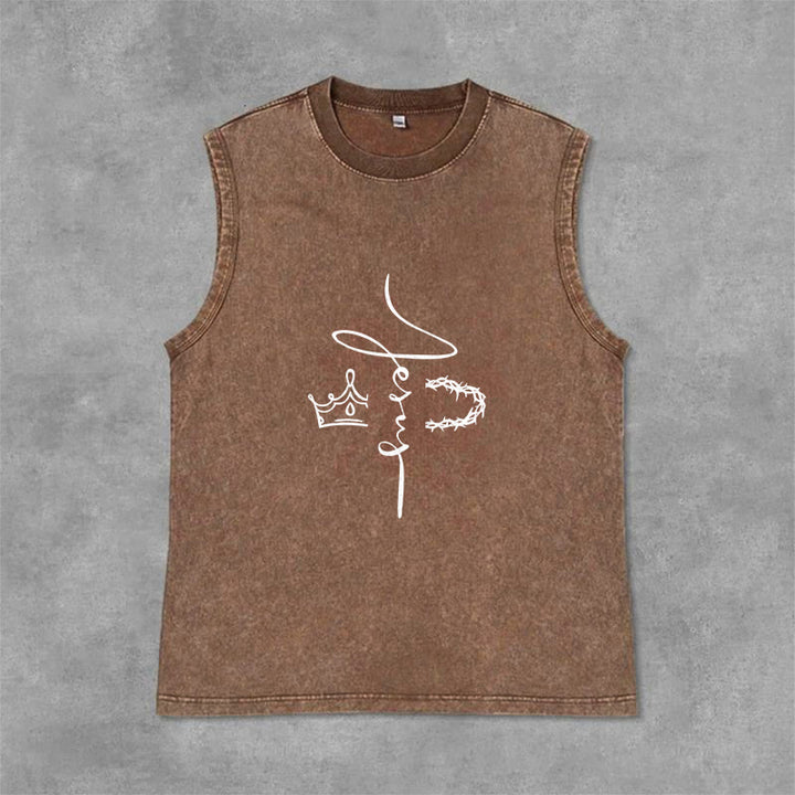 Christianartworkshop Jesus Dornenkrone Unisex-Tanktop - Braun - 2XL - image 6