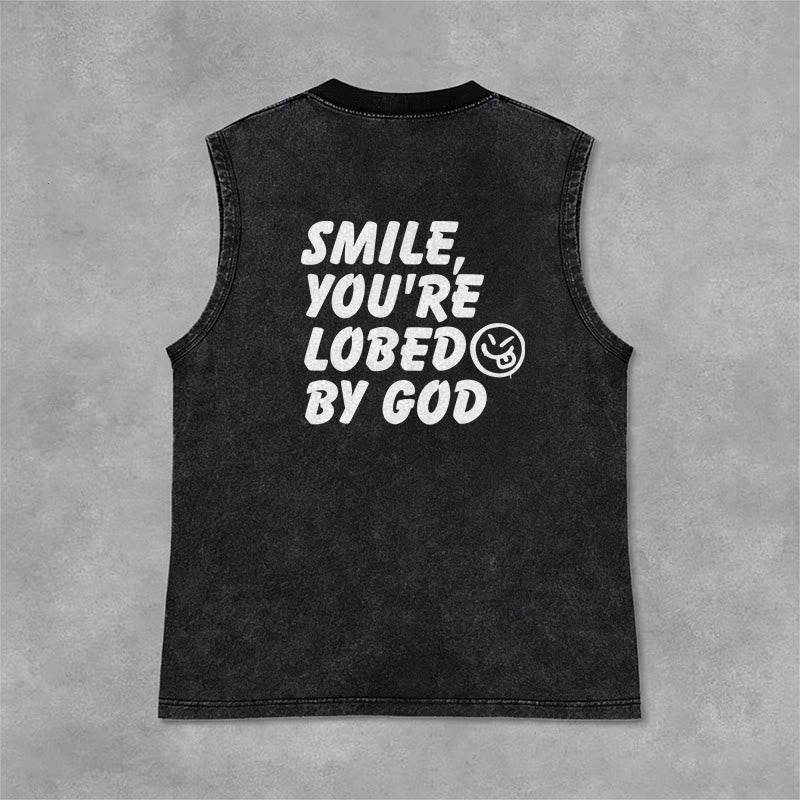 Christianartworkshop „ Lächle, du bist von Gott geliebt“ Unisex-Tanktop (gewaschen) - image 5