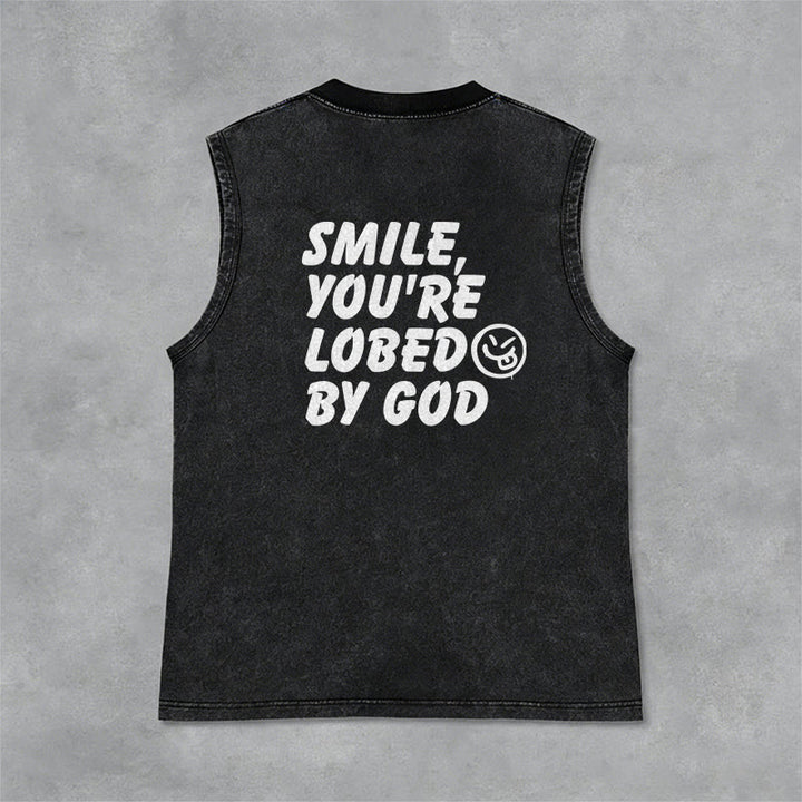 Christianartworkshop „ Lächle, du bist von Gott geliebt“ Unisex-Tanktop (gewaschen) - image 5