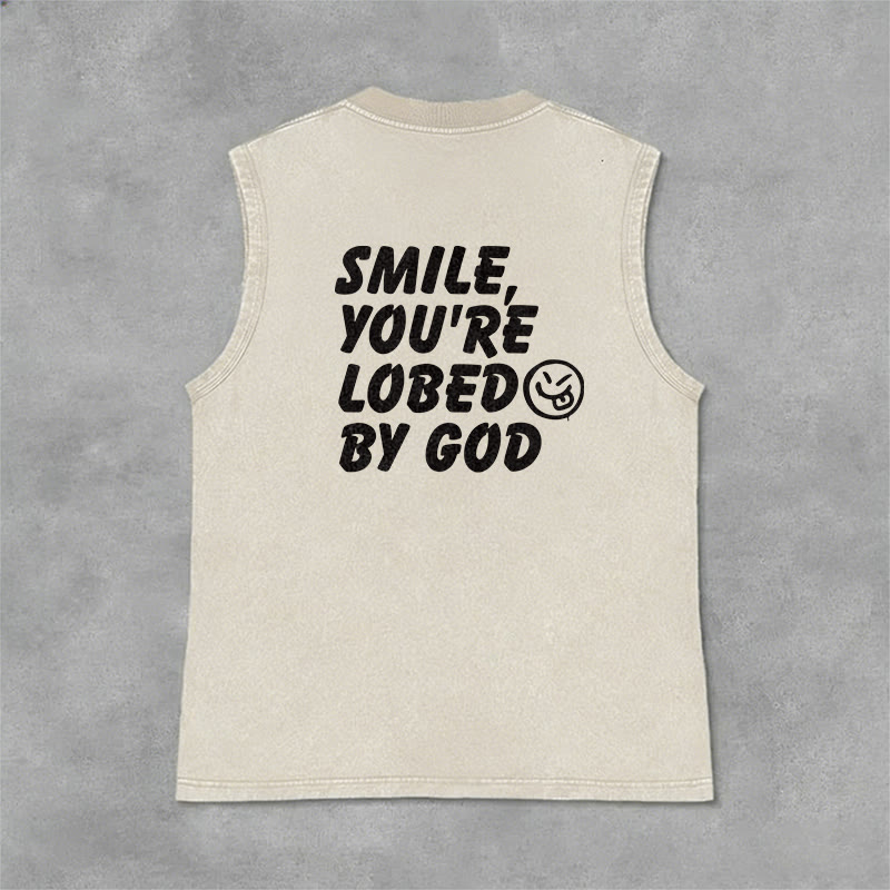 Christianartworkshop „ Lächle, du bist von Gott geliebt“ Unisex-Tanktop (gewaschen) - image 26