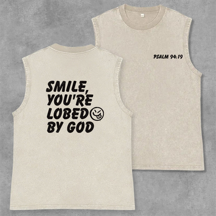 Christianartworkshop „ Lächle, du bist von Gott geliebt“ Unisex-Tanktop (gewaschen) - Beige - 2XL - image 21