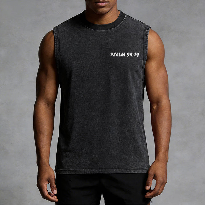 Christianartworkshop „ Lächle, du bist von Gott geliebt“ Unisex-Tanktop (gewaschen) - image 2