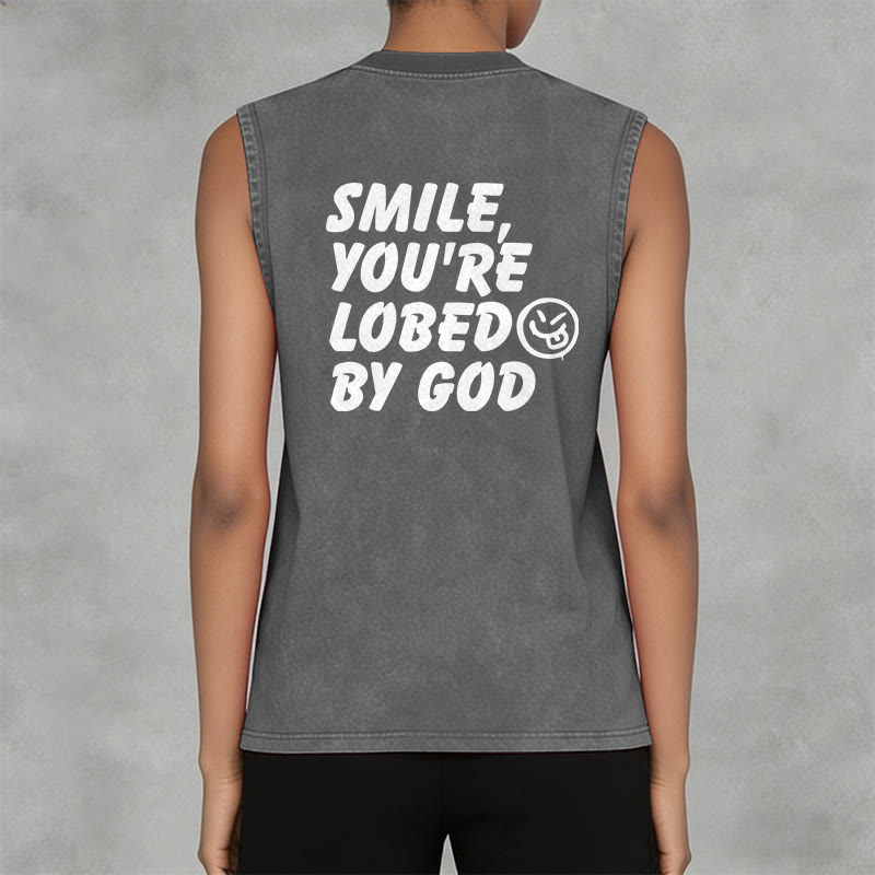 Christianartworkshop „ Lächle, du bist von Gott geliebt“ Unisex-Tanktop (gewaschen) - image 12
