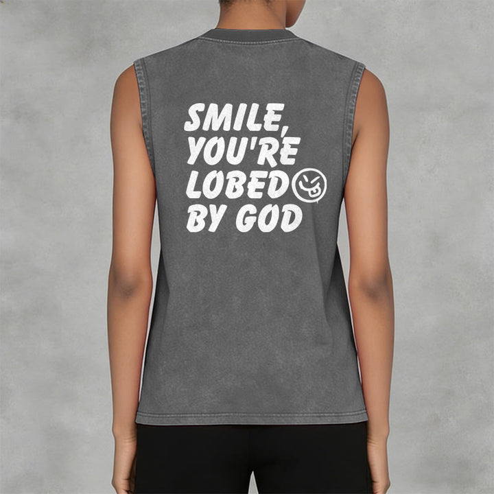 Christianartworkshop „ Lächle, du bist von Gott geliebt“ Unisex-Tanktop (gewaschen) - image 12