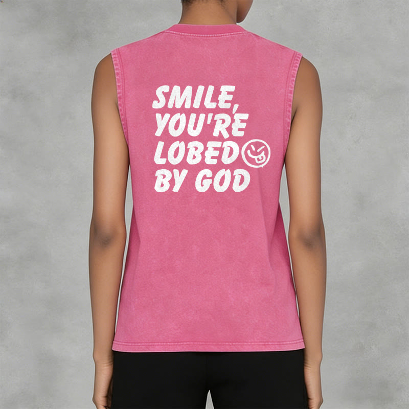 Christianartworkshop „ Lächle, du bist von Gott geliebt“ Unisex-Tanktop (gewaschen) - image 31