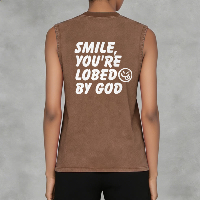 Christianartworkshop „ Lächle, du bist von Gott geliebt“ Unisex-Tanktop (gewaschen) - image 17