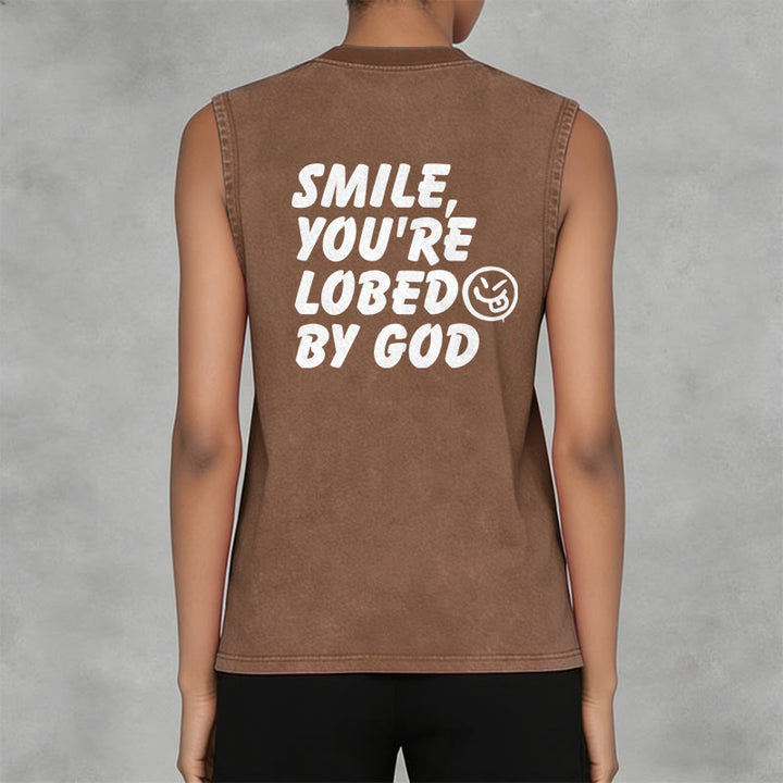 Christianartworkshop „ Lächle, du bist von Gott geliebt“ Unisex-Tanktop (gewaschen) - image 17