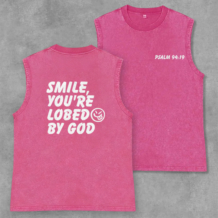 Christianartworkshop „ Lächle, du bist von Gott geliebt“ Unisex-Tanktop (gewaschen) - Rosa - 2XL - image 28