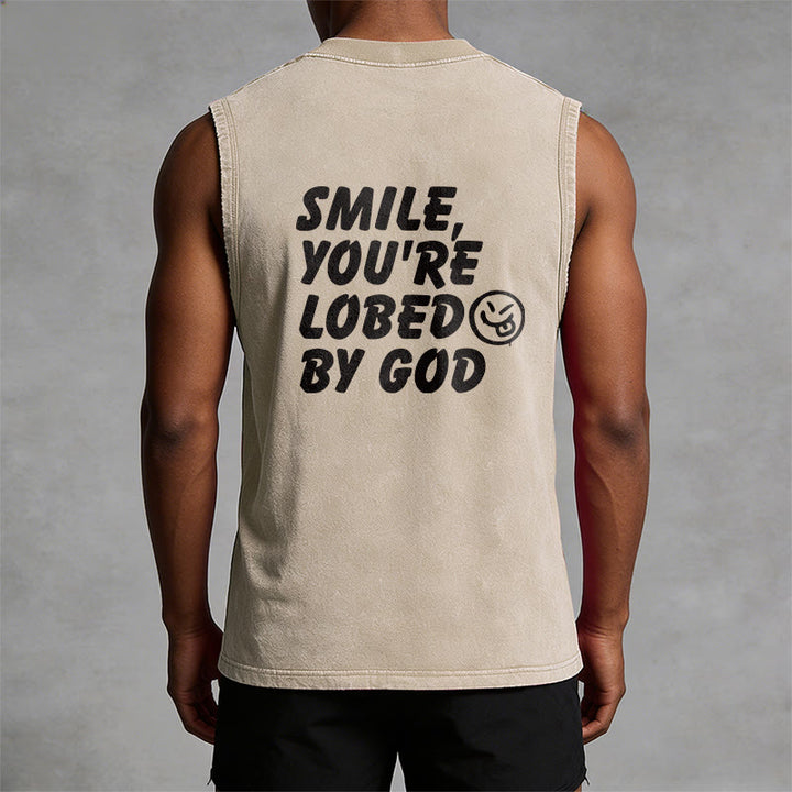 Christianartworkshop „ Lächle, du bist von Gott geliebt“ Unisex-Tanktop (gewaschen) - image 22