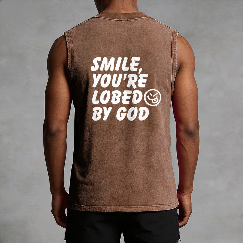 Christianartworkshop „ Lächle, du bist von Gott geliebt“ Unisex-Tanktop (gewaschen) - image 15