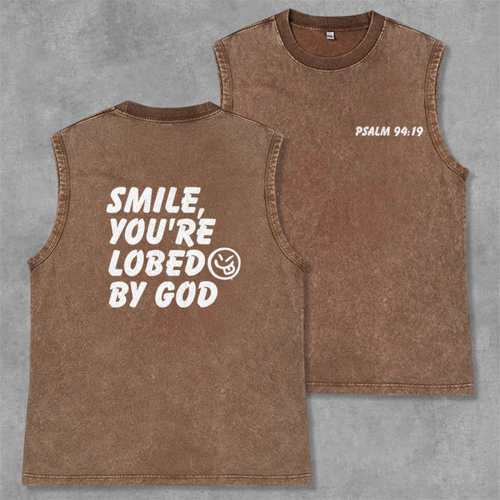 Christianartworkshop „ Lächle, du bist von Gott geliebt“ Unisex-Tanktop (gewaschen) - Braun - 2XL - image 14