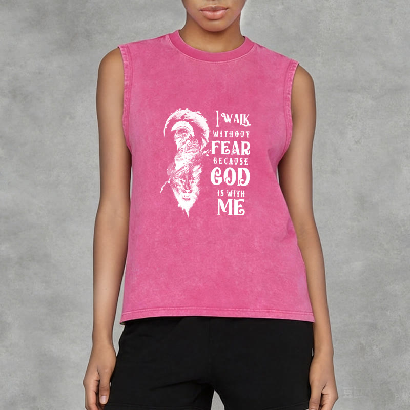 Christianartworkshop Ich gehe ohne Furcht Gott ist mit mir Unisex-Tanktop (gewaschen) - image 14
