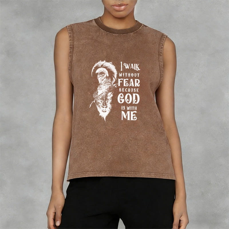 Christianartworkshop Ich gehe ohne Furcht Gott ist mit mir Unisex-Tanktop (gewaschen) - image 11