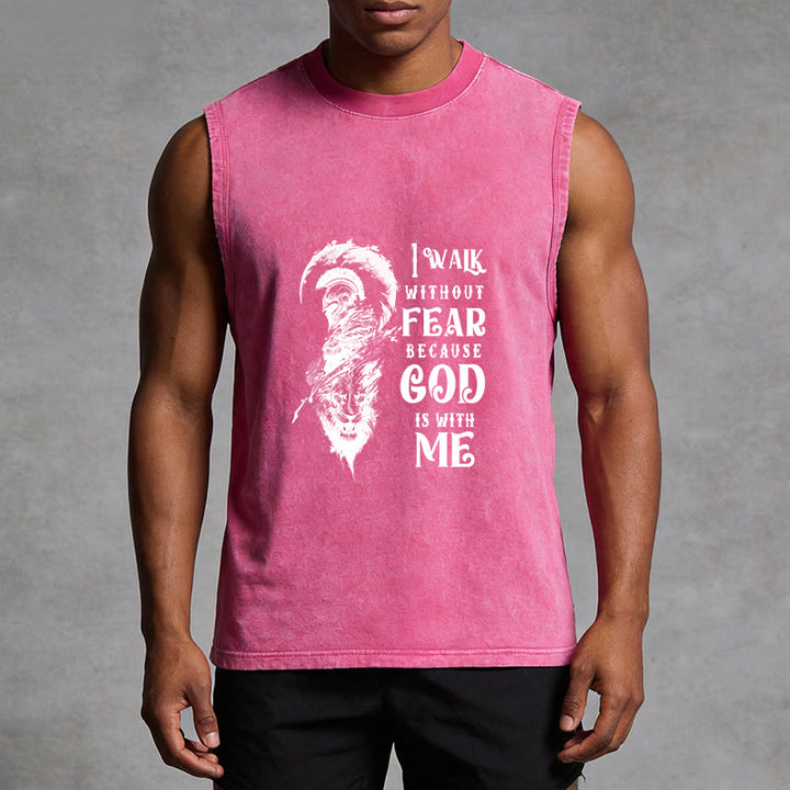 Christianartworkshop Ich gehe ohne Furcht Gott ist mit mir Unisex-Tanktop (gewaschen) - image 13