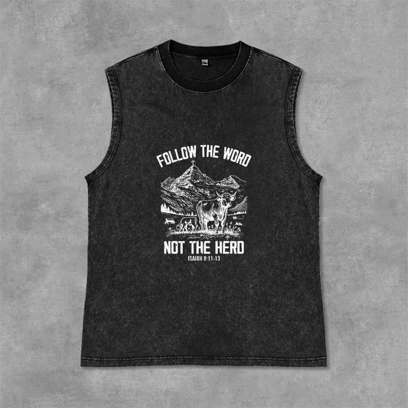 Christianartworkshop Folge dem Wort, nicht der Herde Unisex-Tanktop - Schwarz - 2XL - image 3
