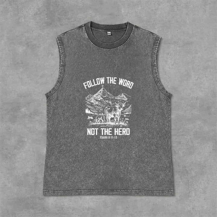 Christianartworkshop Folge dem Wort, nicht der Herde Unisex-Tanktop - Grau - 2XL - image 6