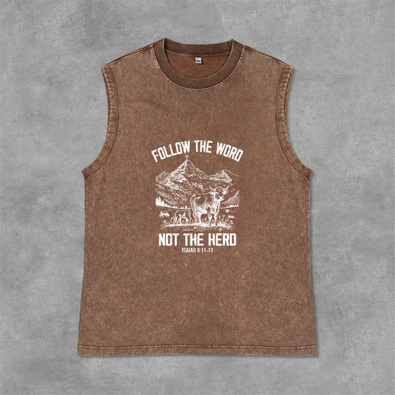 Christianartworkshop Folge dem Wort, nicht der Herde Unisex-Tanktop - Braun - 2XL - image 0