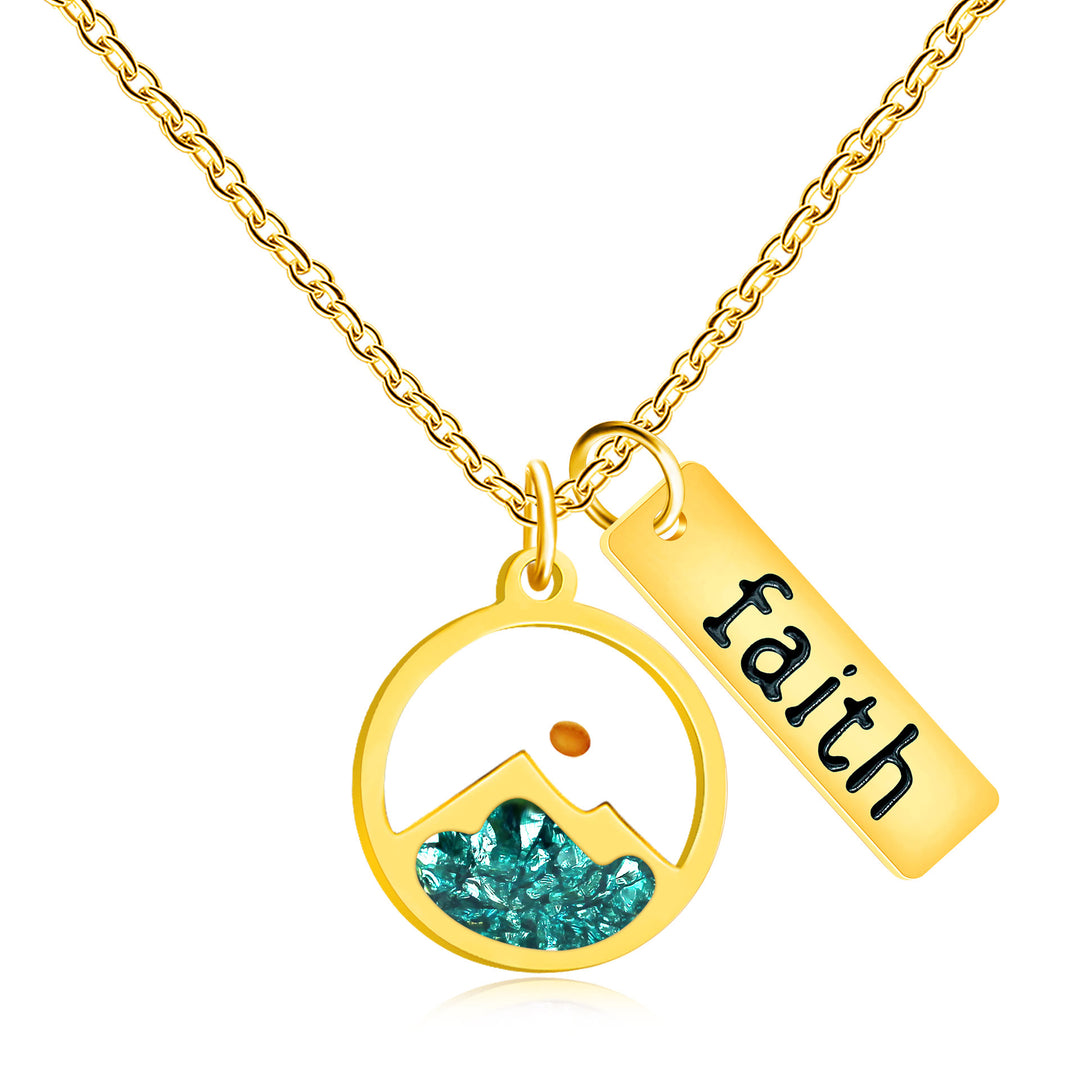Christianartworkshop Glaubensanhänger & Senfkorn-Bergkette: Ein Symbol für bergversetzenden Glauben - Gold + Grün - image 10