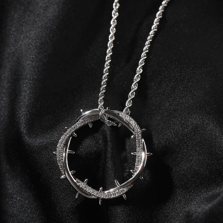 Christianartworkshop Dornenkrone Zirkon-Halskette: Ein Symbol für Christi erlösendes Opfer - Silber - image 3