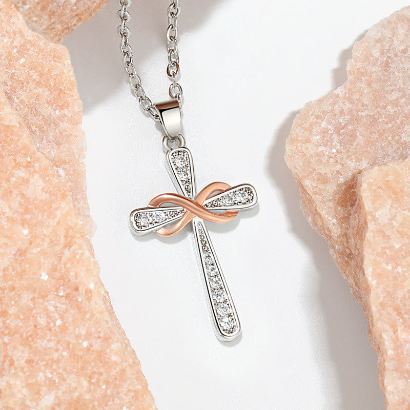 Christianartworkshop Unendlichkeitskreuz-Zirkon-Halskette: Ein Symbol für Christi ewige Liebe - Roségold - image 9