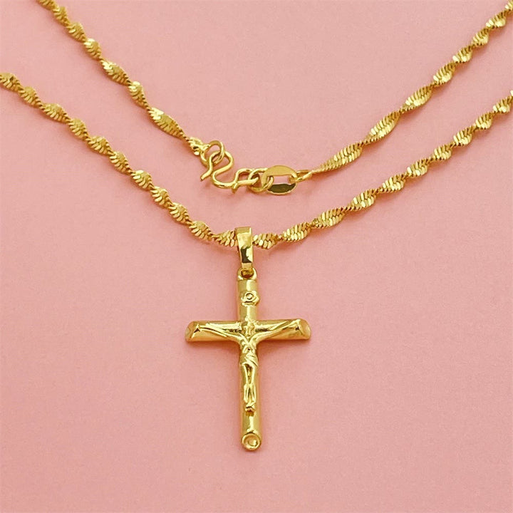 Christianartworkshop Goldfarbene Kruzifix-Halskette: Ein Symbol für Christi Erlösungsopfer - image 2