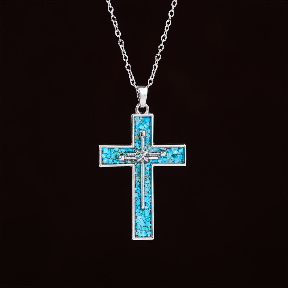 Christianartworkshop Halskette mit Nagelkreuz und Türkiseinlage: Ein Symbol für Christi aufopfernde Liebe - image 1