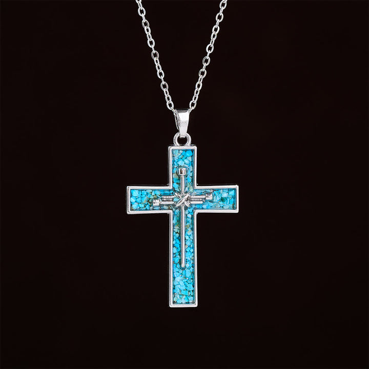 Christianartworkshop Halskette mit Nagelkreuz und Türkiseinlage: Ein Symbol für Christi aufopfernde Liebe - image 1