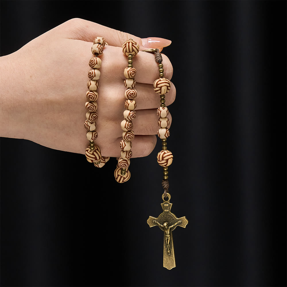 Christianartworkshop Rosenkranz mit Bronzekreuz: Marienmedaille zur Andacht - image 1