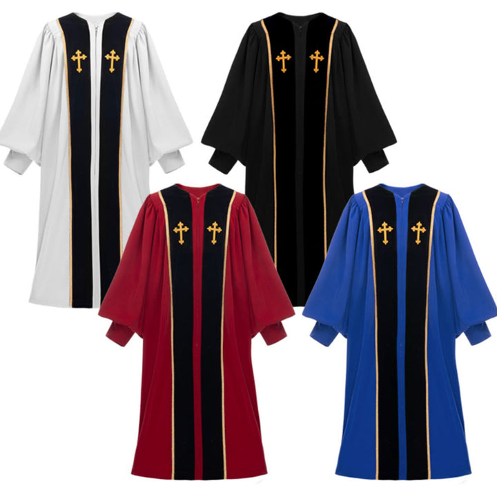 Traditionelle, mehrfarbige Kirchenkutte von Christianartworkshop mit goldenem Kreuz und Verzierungen - image 4