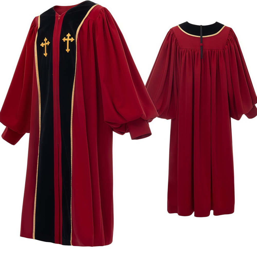 Traditionelle, mehrfarbige Kirchenkutte von Christianartworkshop mit goldenem Kreuz und Verzierungen - image 8